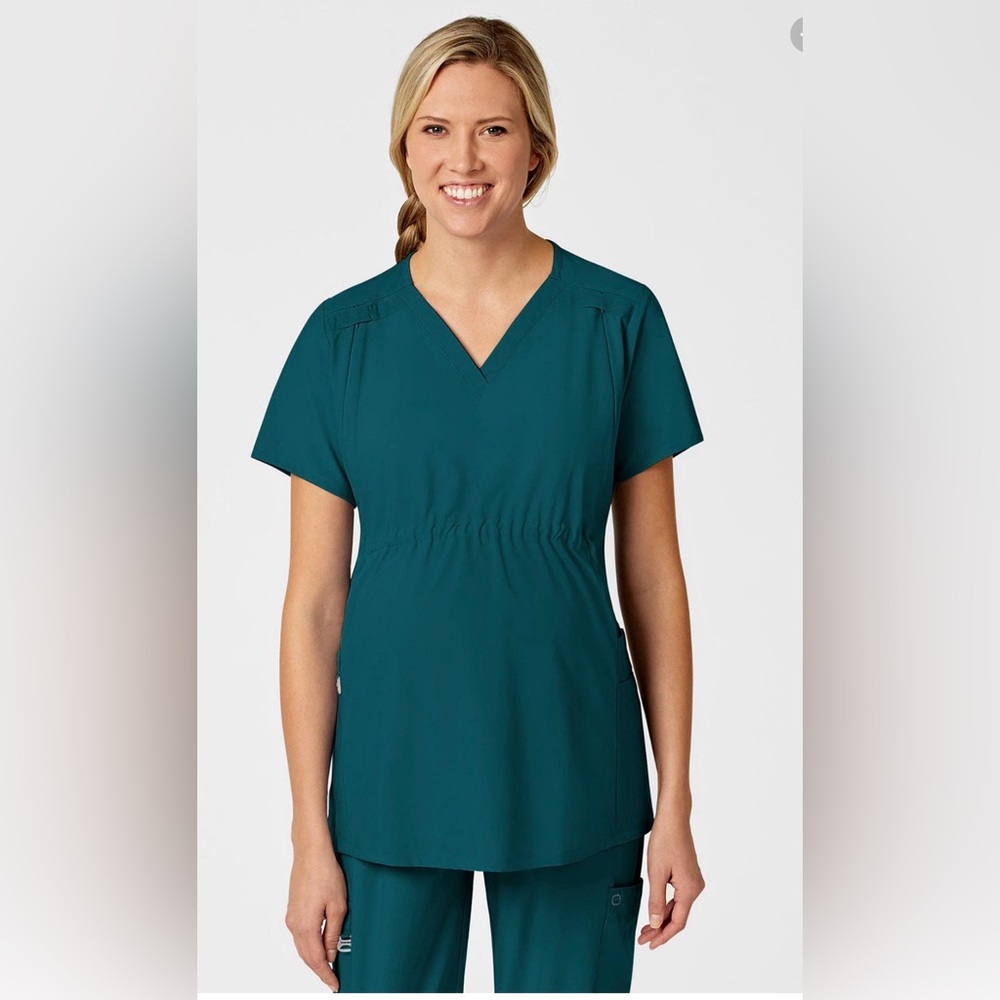 🔴 WINK SCRUBS🔴Maternity Teal V-Neck Women's Scrub Top🔴